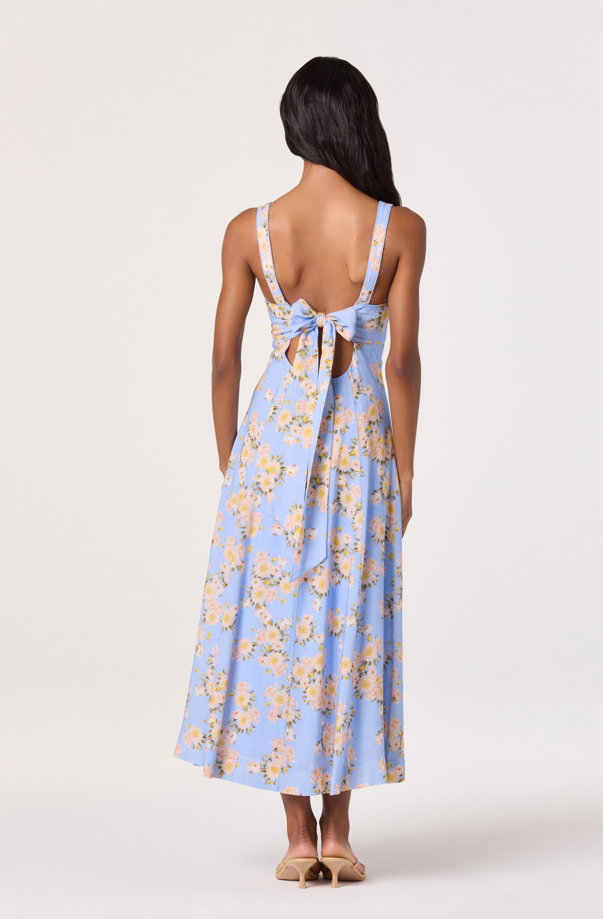 Nathalie Lace Trim Midi Dress