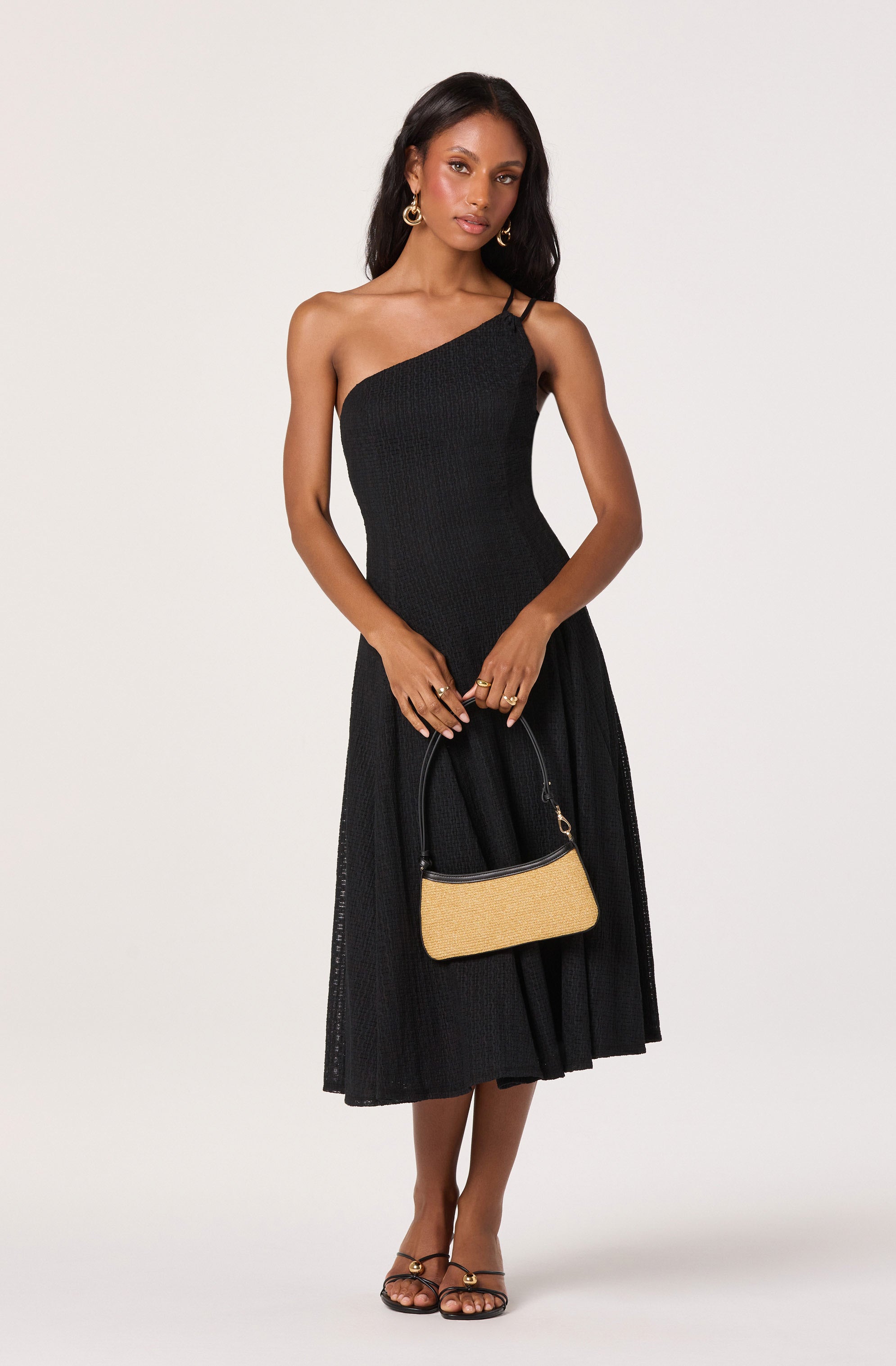 Nola One-Shoulder Knit Midi Dress