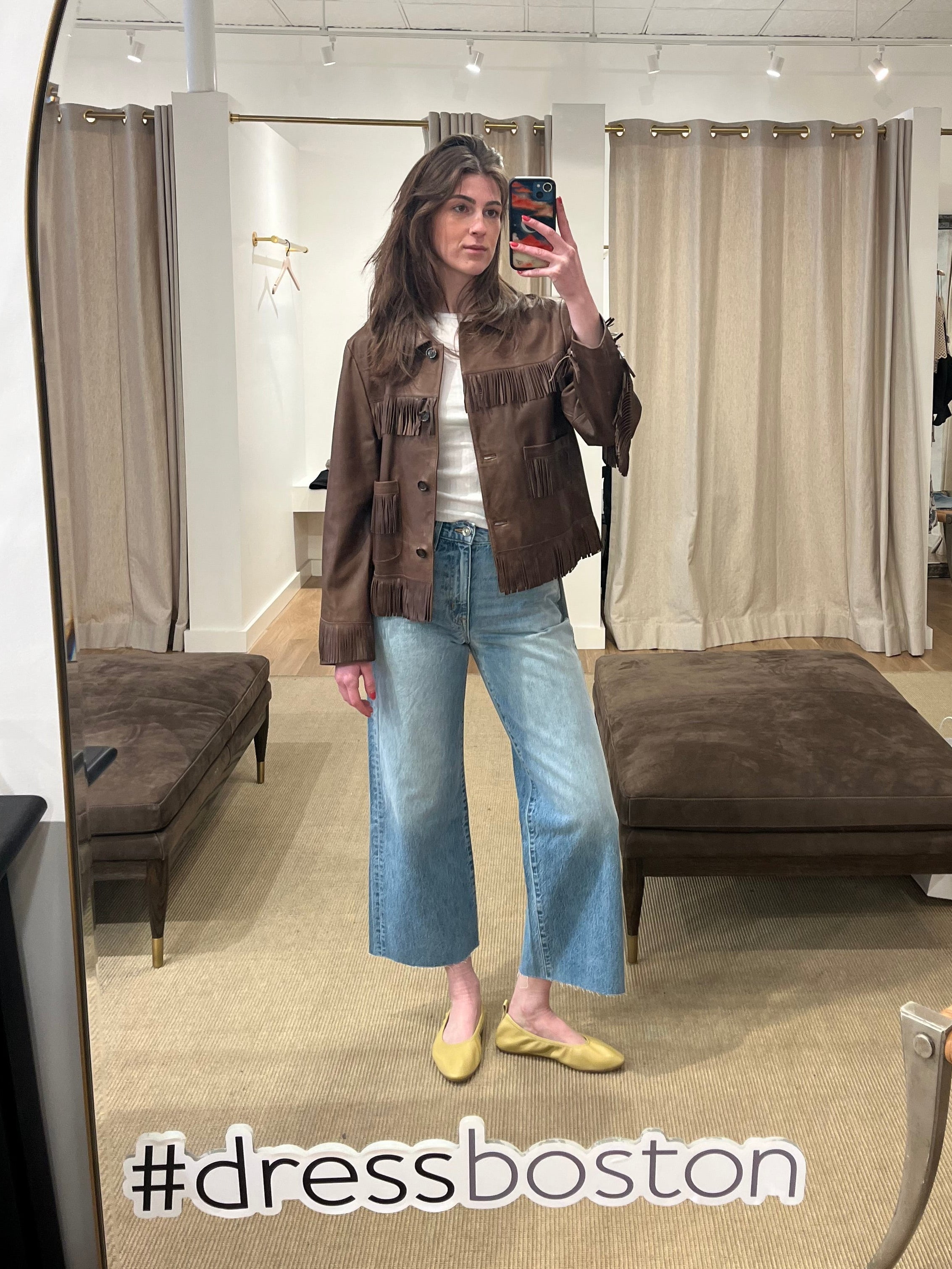 Lazare Fringe Leather Jacket - Dark Brown