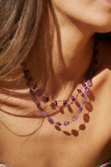 Niilo Drops & Beads Necklace - Amethyst