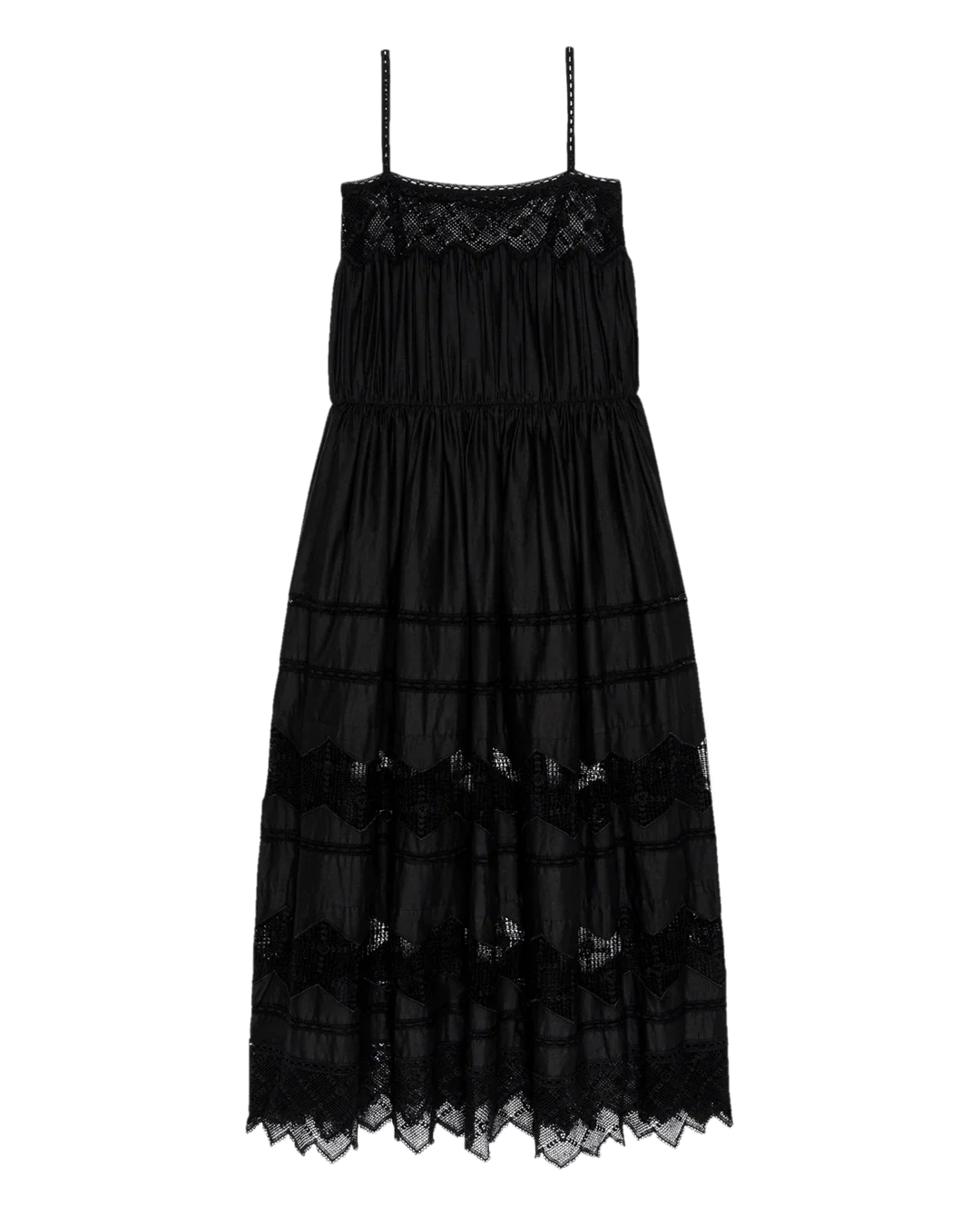 The Rosette Crochet Dress - Black