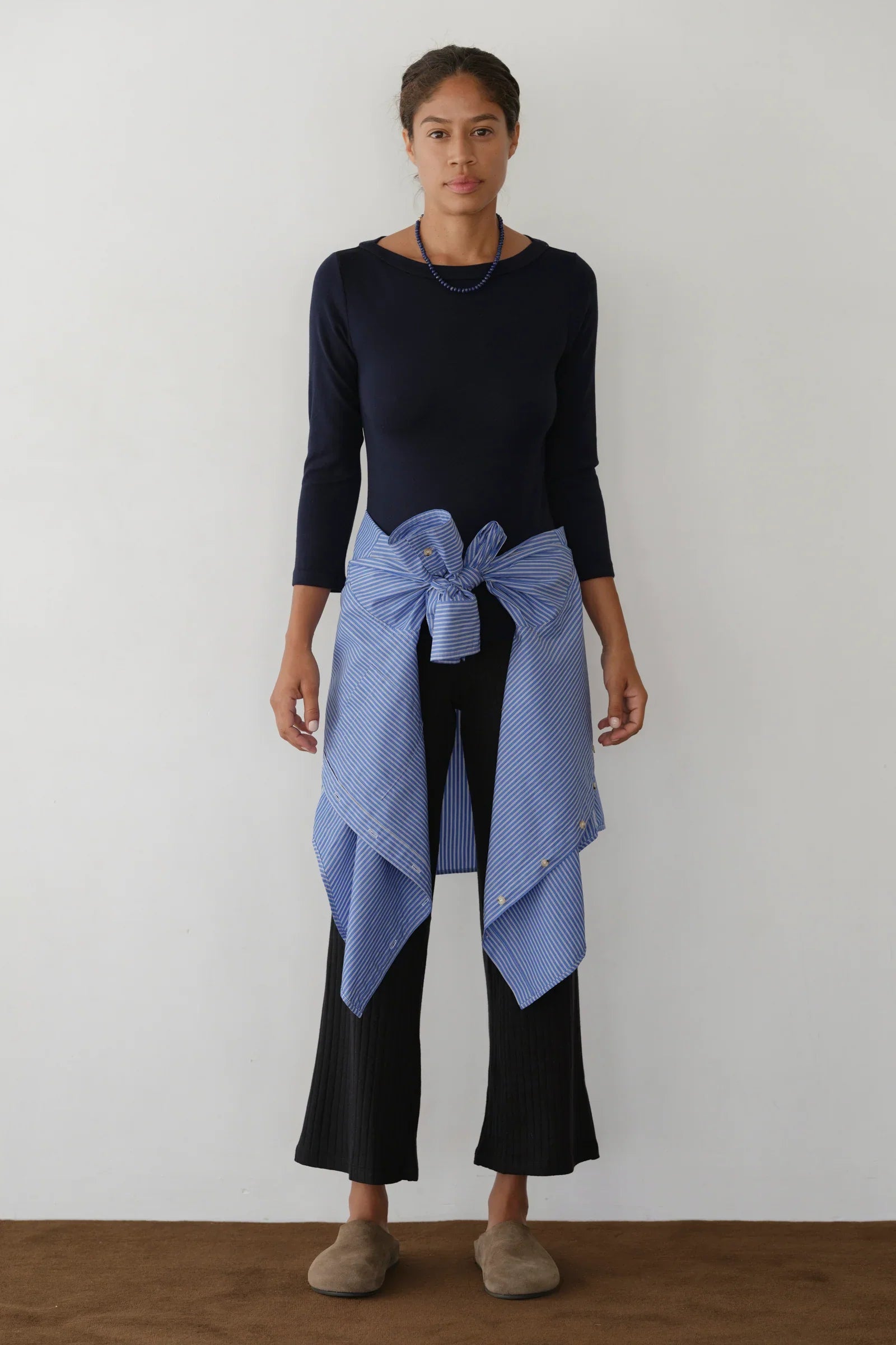 The Baby Rib Boat Neck - Navy