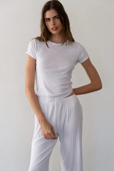 The Pointelle Baby Tee - Powder