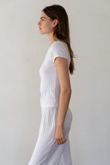 The Pointelle Baby Tee - Powder
