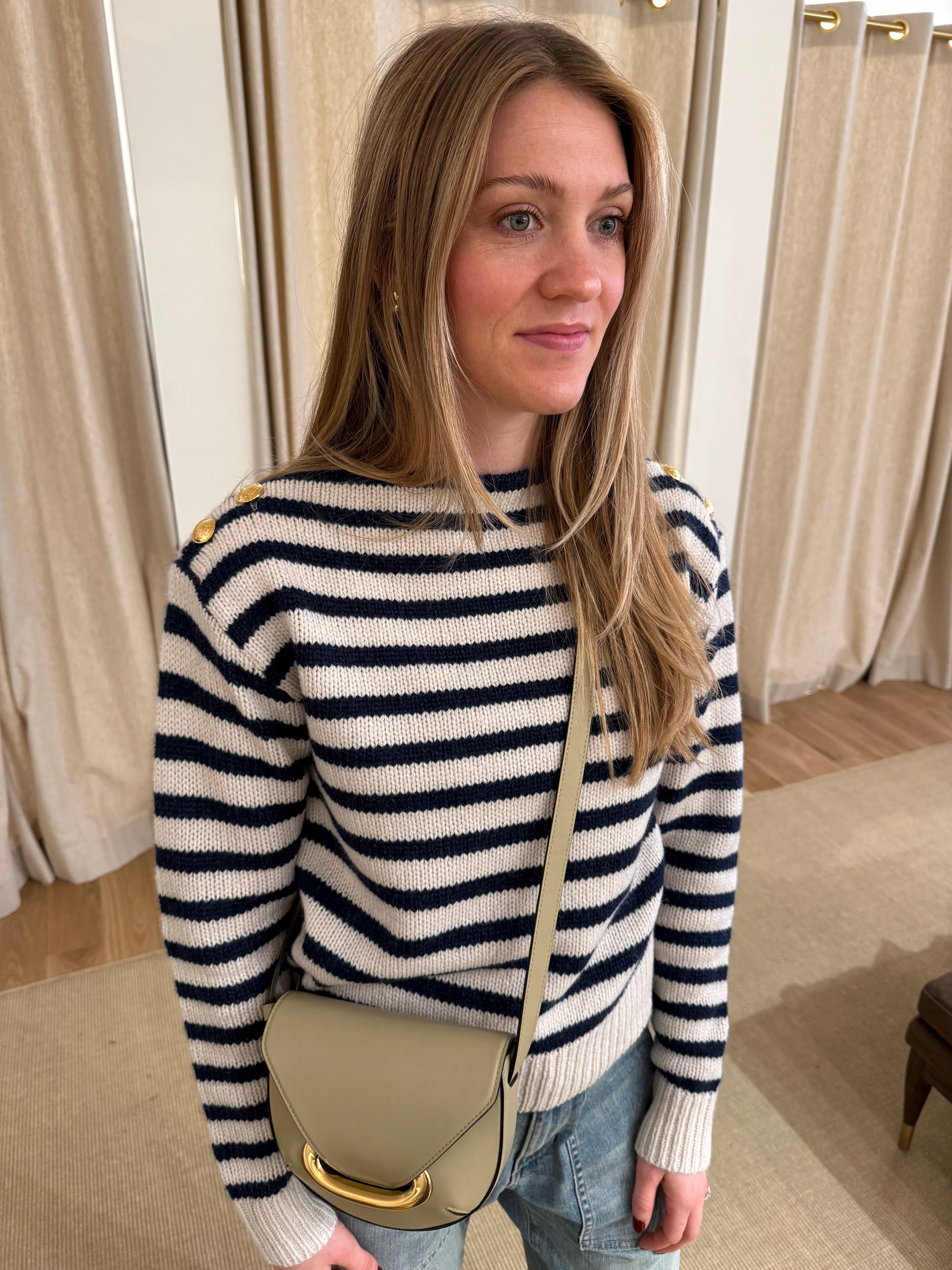 Tandy Sweater - Ivory/Marine Stripe