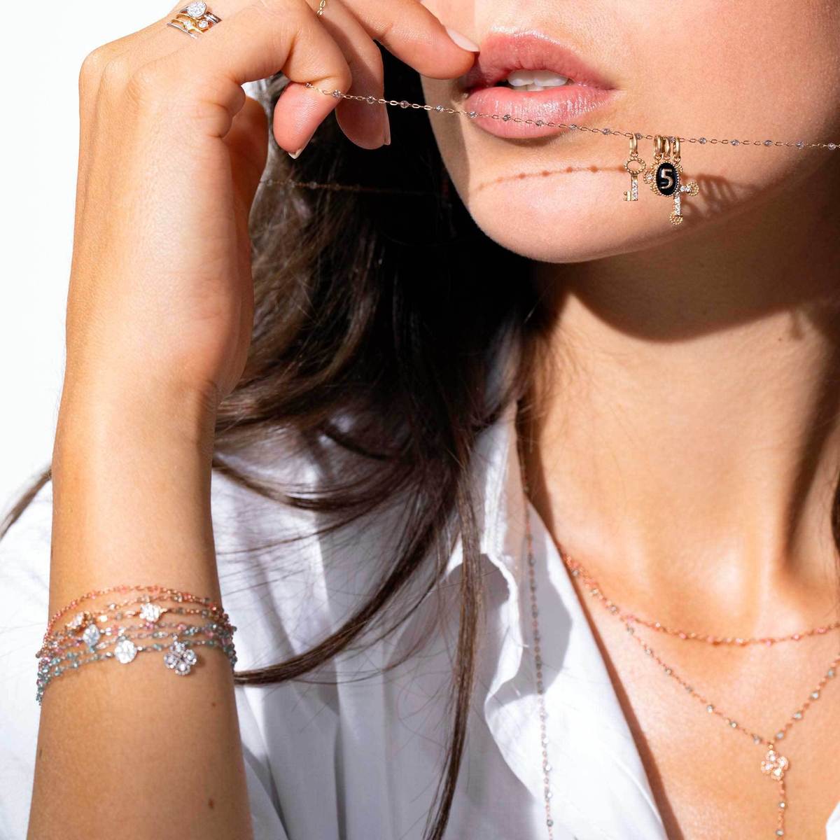 Key Diamonds Pendant - Yellow Gold