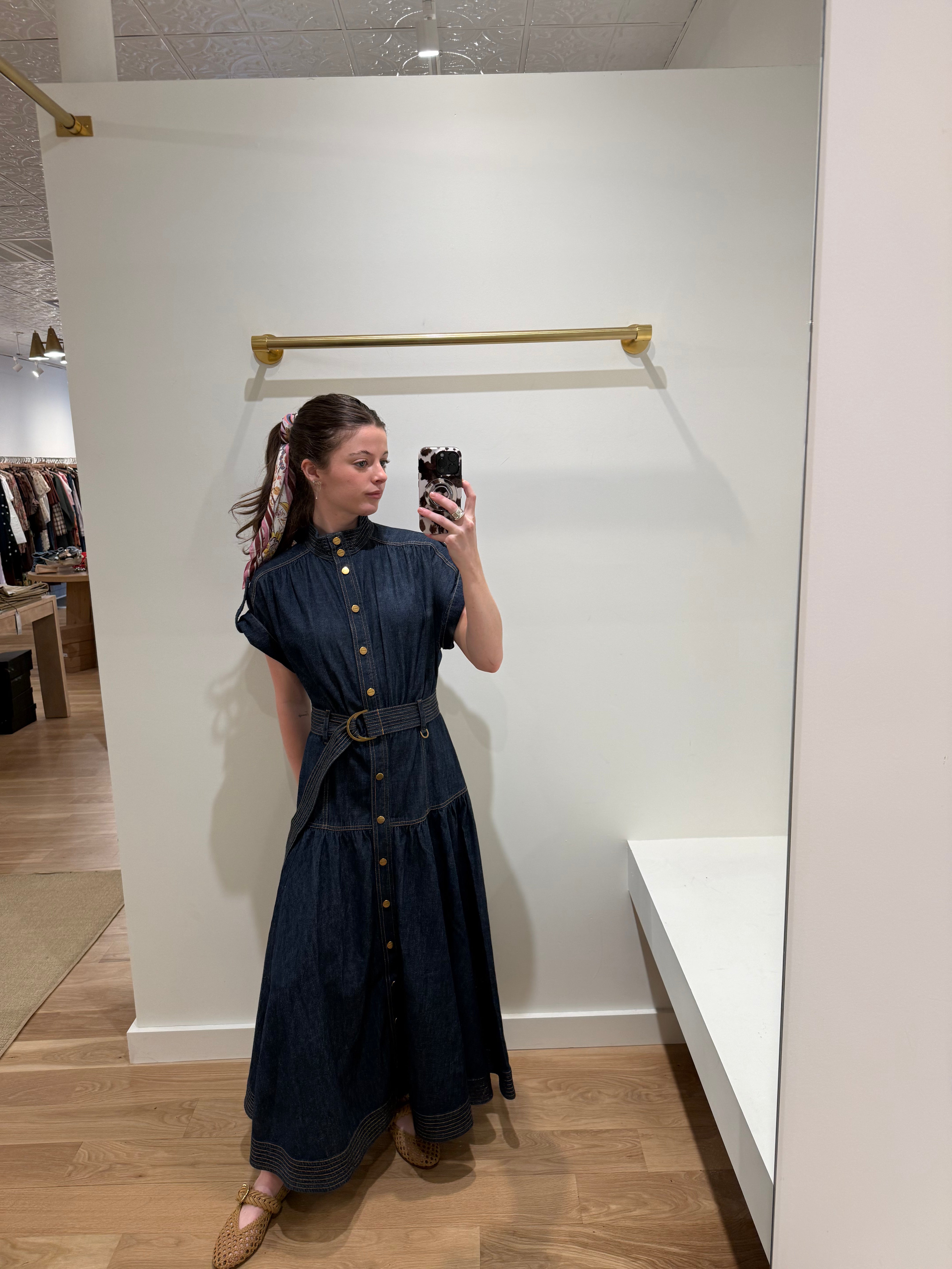 Denim Midi Dress - Harbour Blue