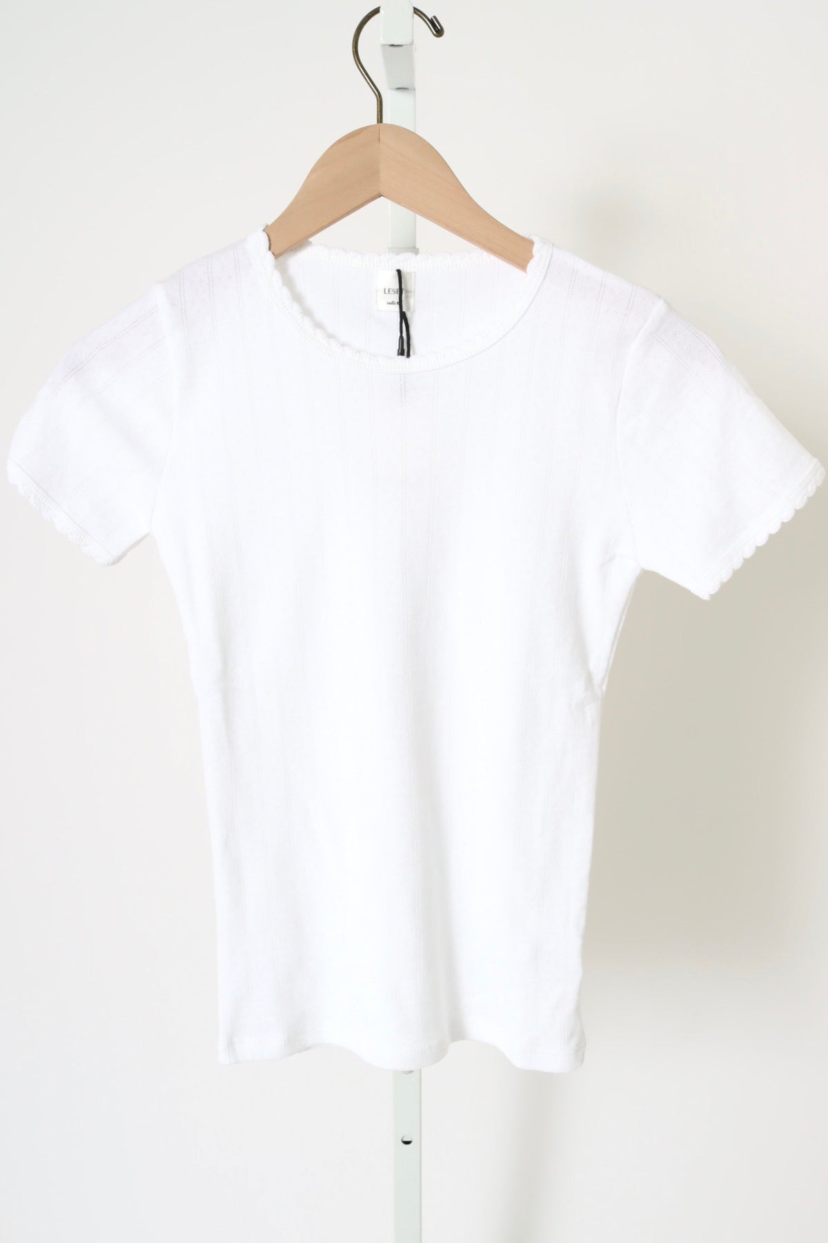 Pointelle Slim Fit Tee - White