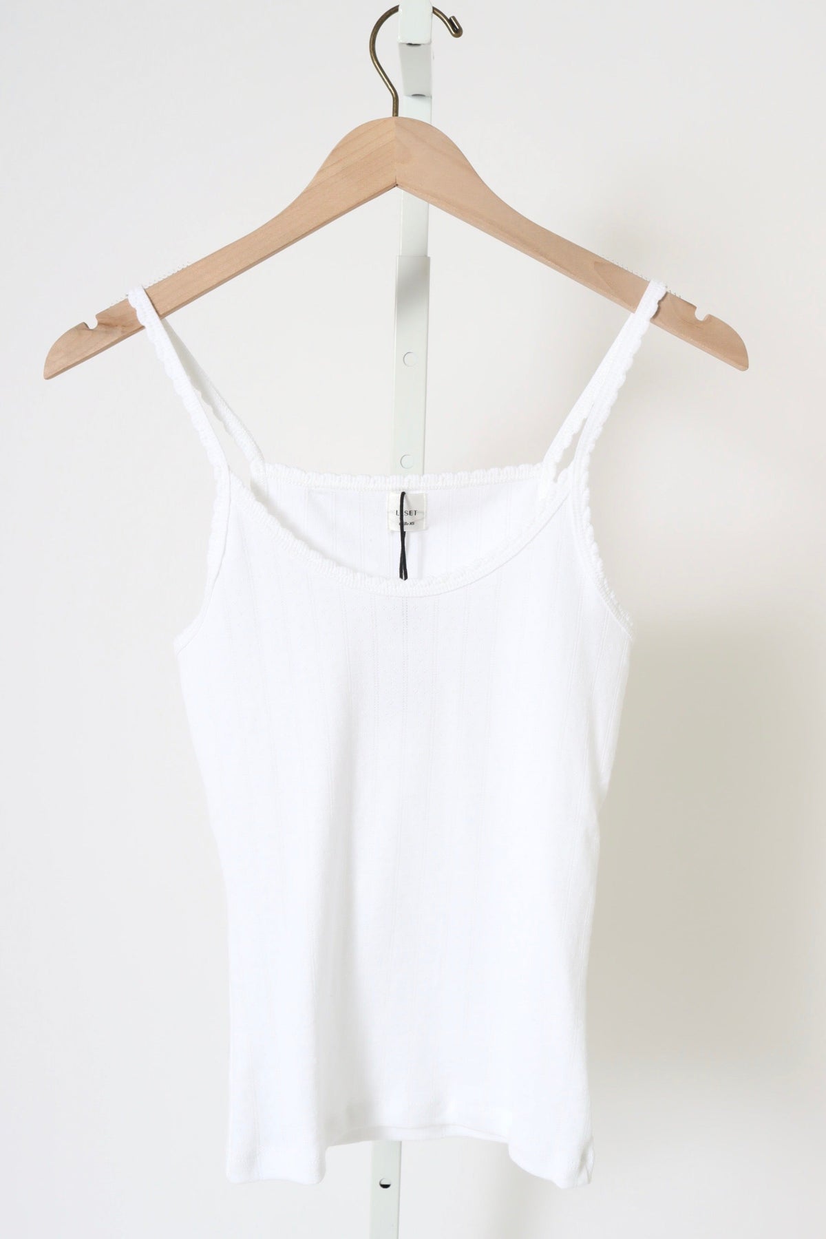 Pointelle Tank - White