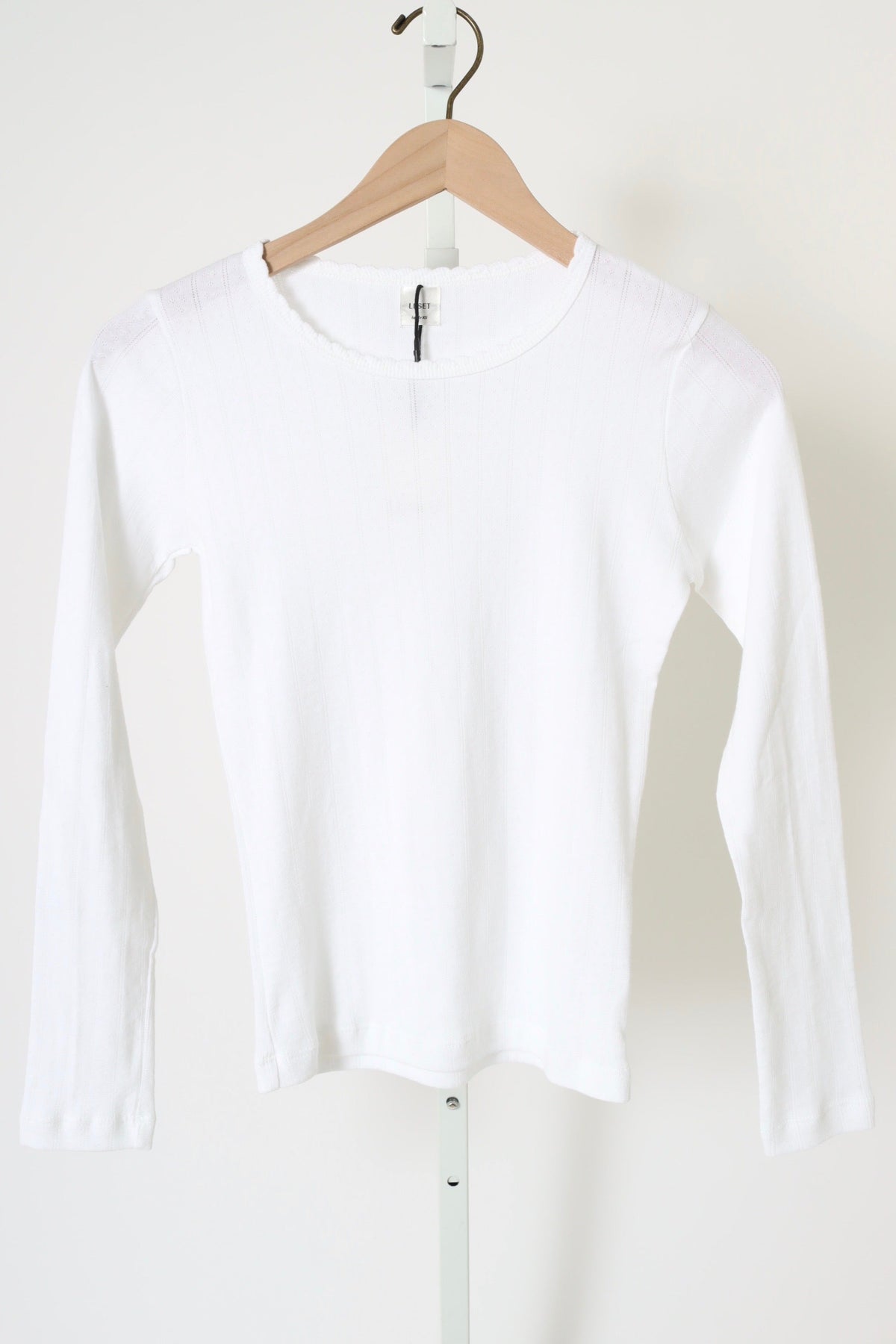 Pointelle Slim Fit Long Sleeve - White