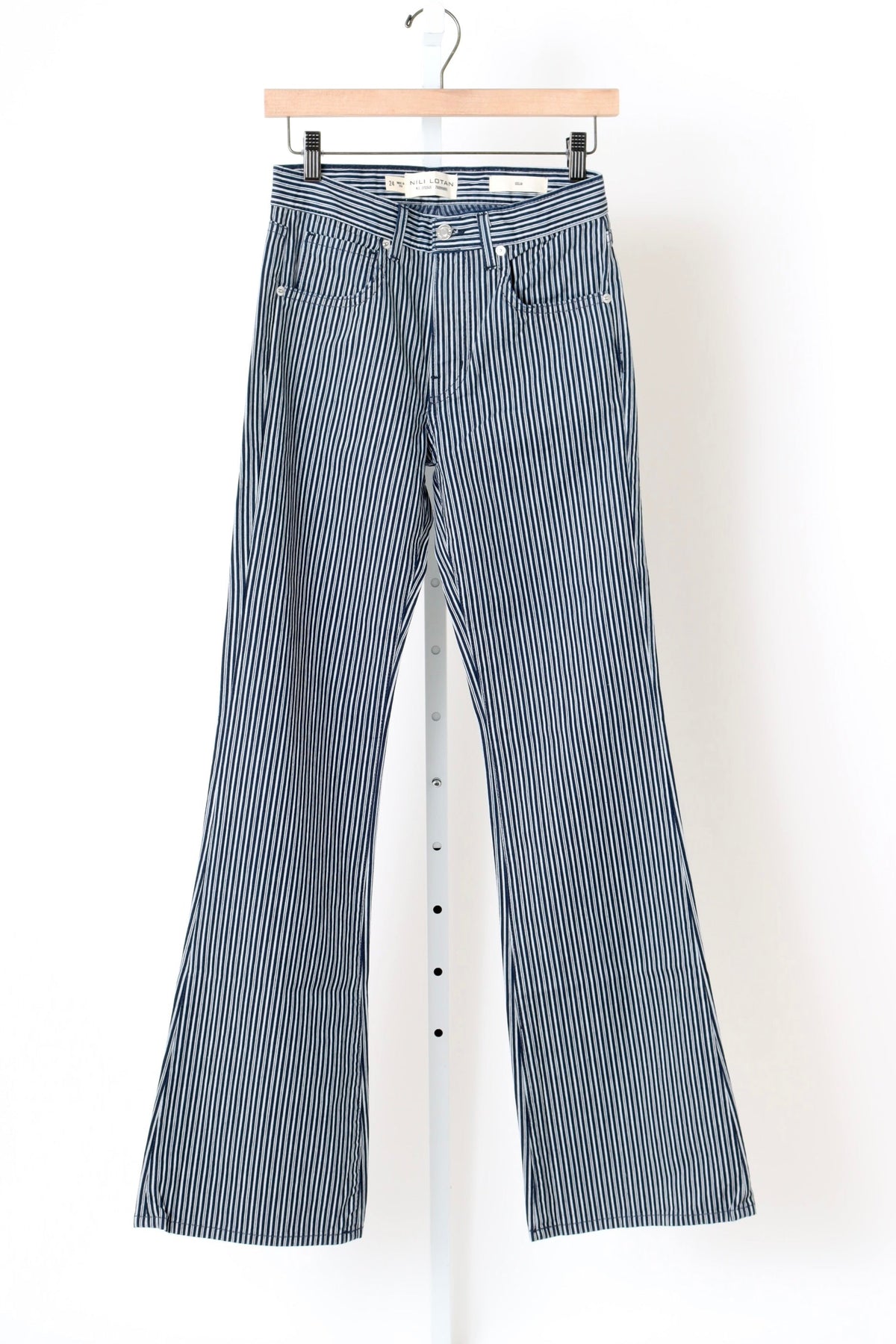 Celia Striped Jeans - Railroad Stripe Rinse