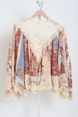 Awaken Lace Trim Blouse - Spiced Print