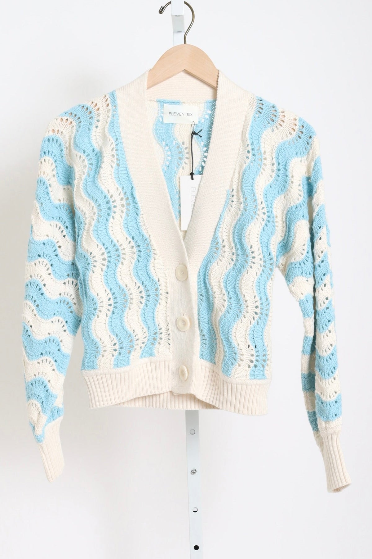 Luna Cardi - Ivory / Sky Blue