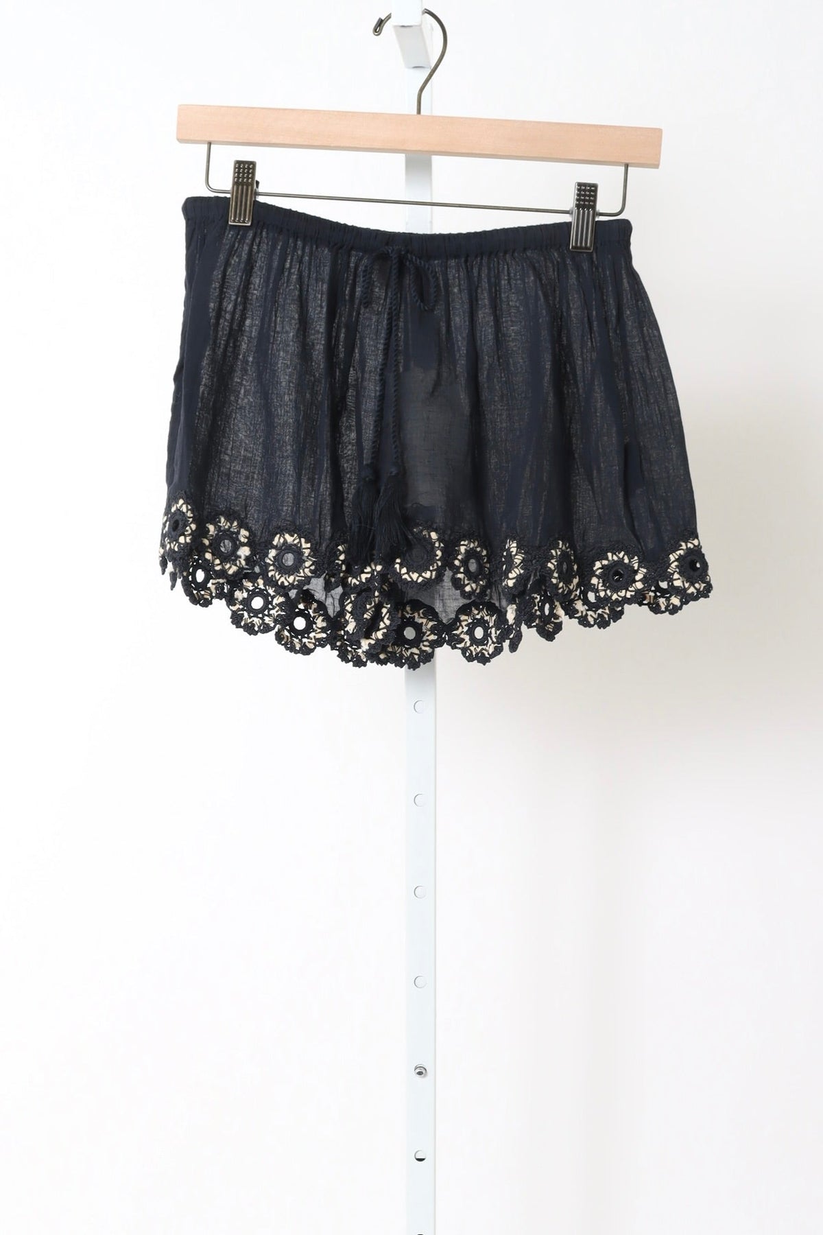 Liya Coverup Short with Crochet Detail - Midnight