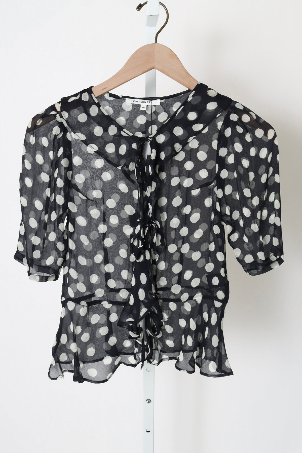 Lumiere Top - Large Dots Tuxedo + Ivory