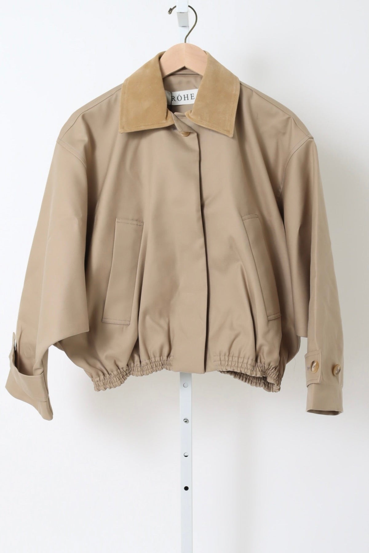 Suede Collar Blouson Jacket - Sand