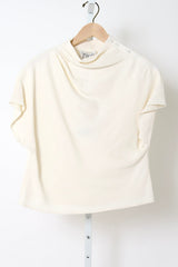 Mock Neck Tee - Bone