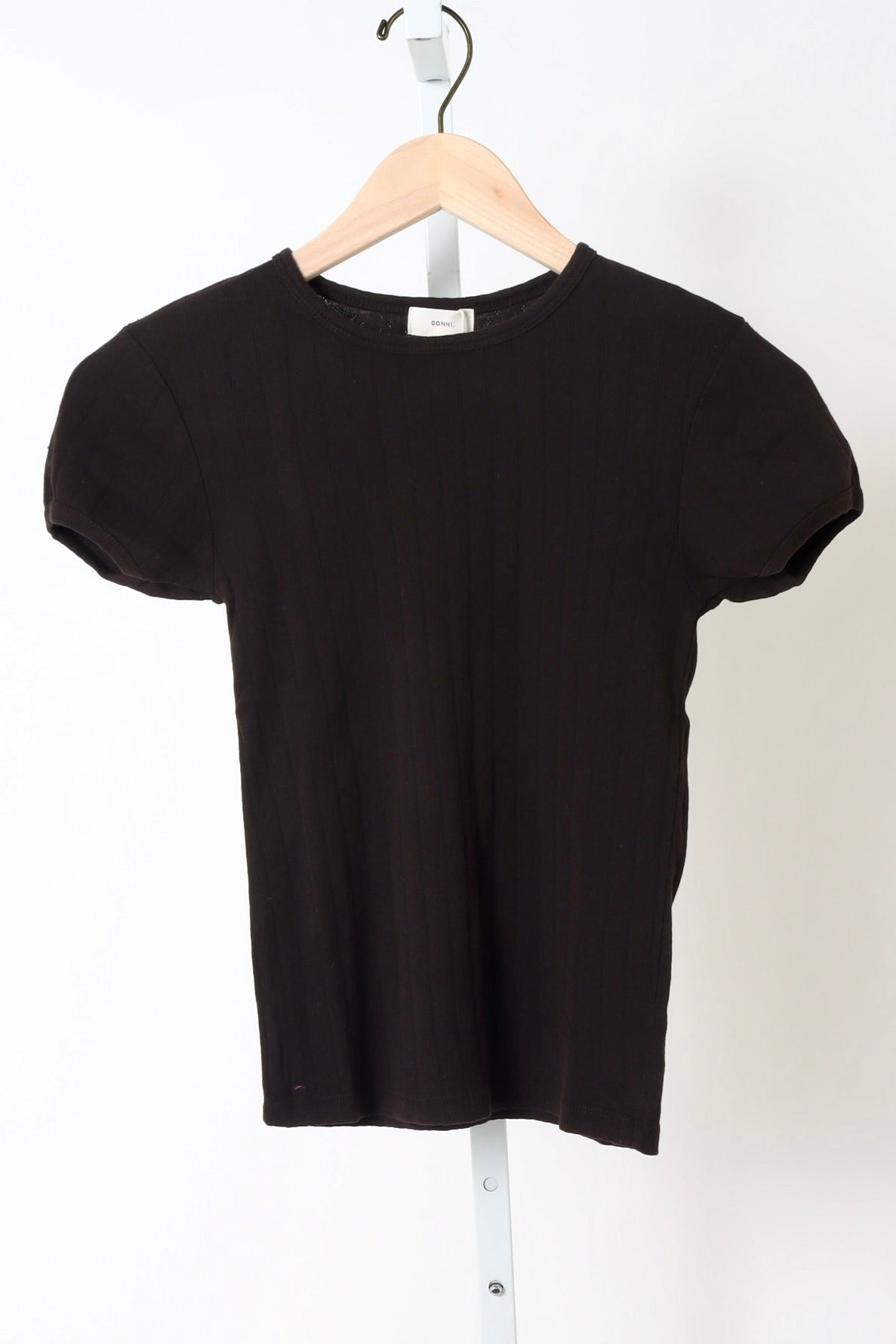 The Pointelle Baby Tee - Espresso