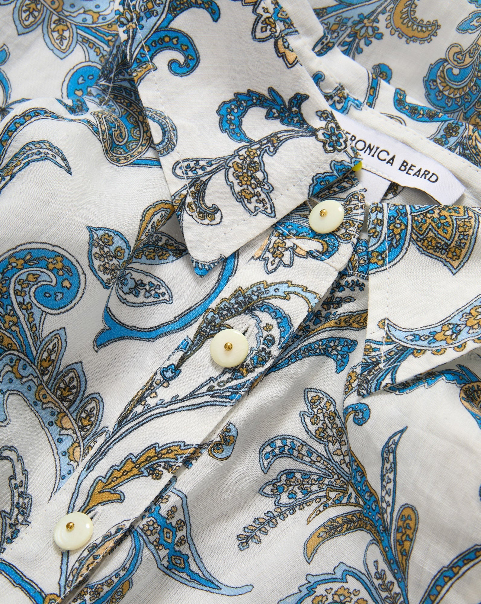 Mackey Paisley Halter Midi Dress -  Dove White Multi