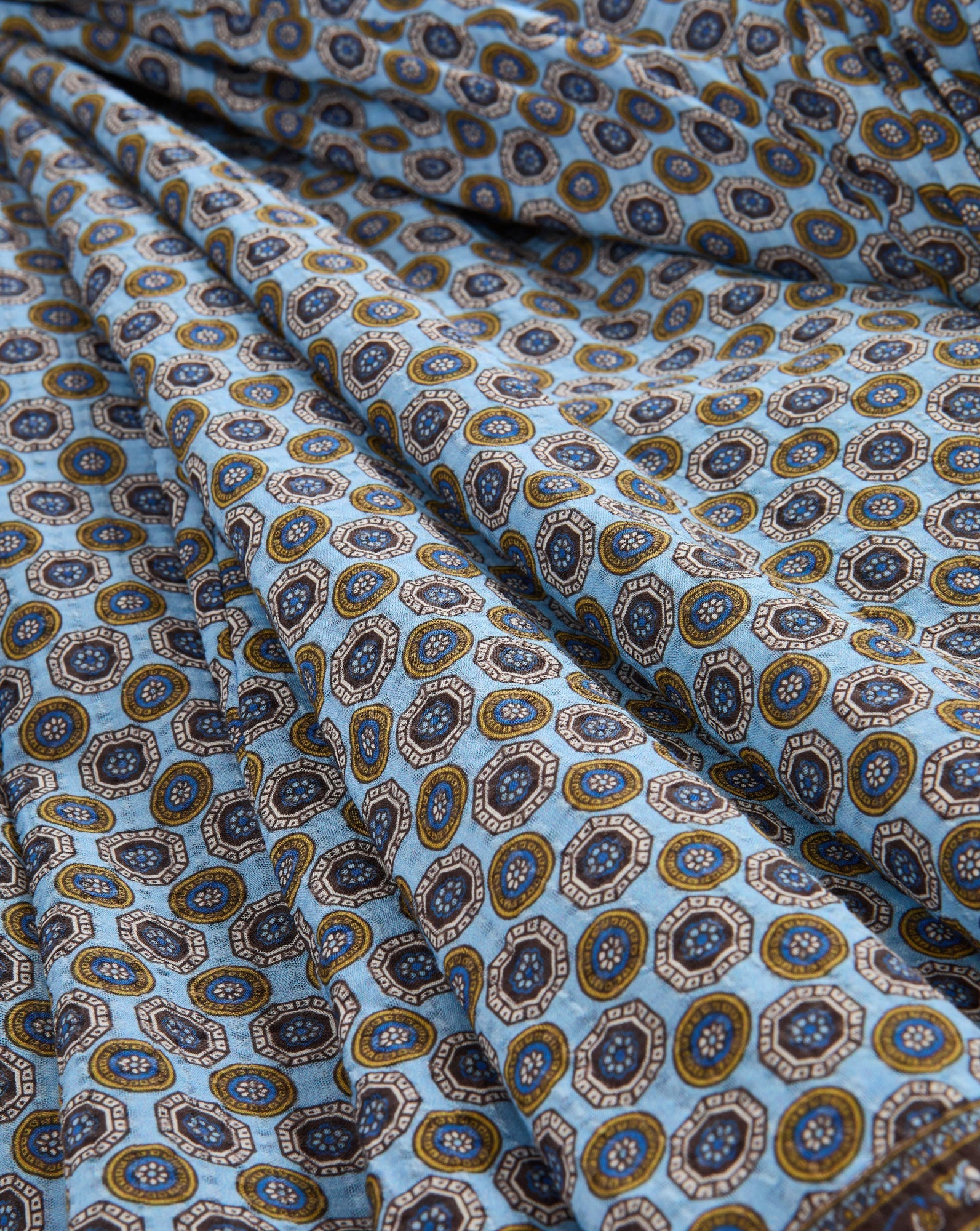 Lana Scarf-Print Midi Dress -  Blue Jay Multi
