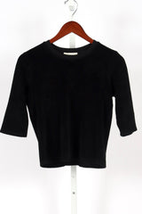 Corfu Elbow Sleeve Crew - Black