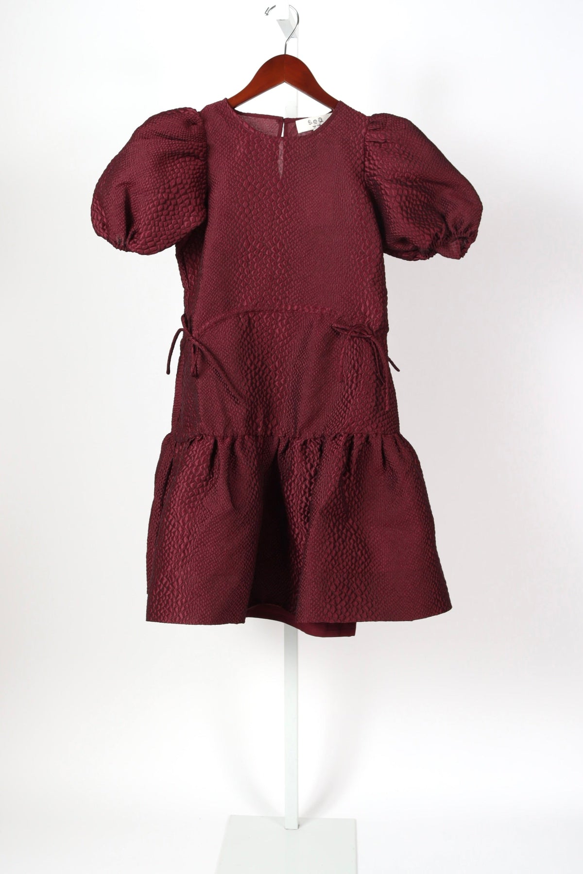 Fayetta Embossed Dress - Burgundy