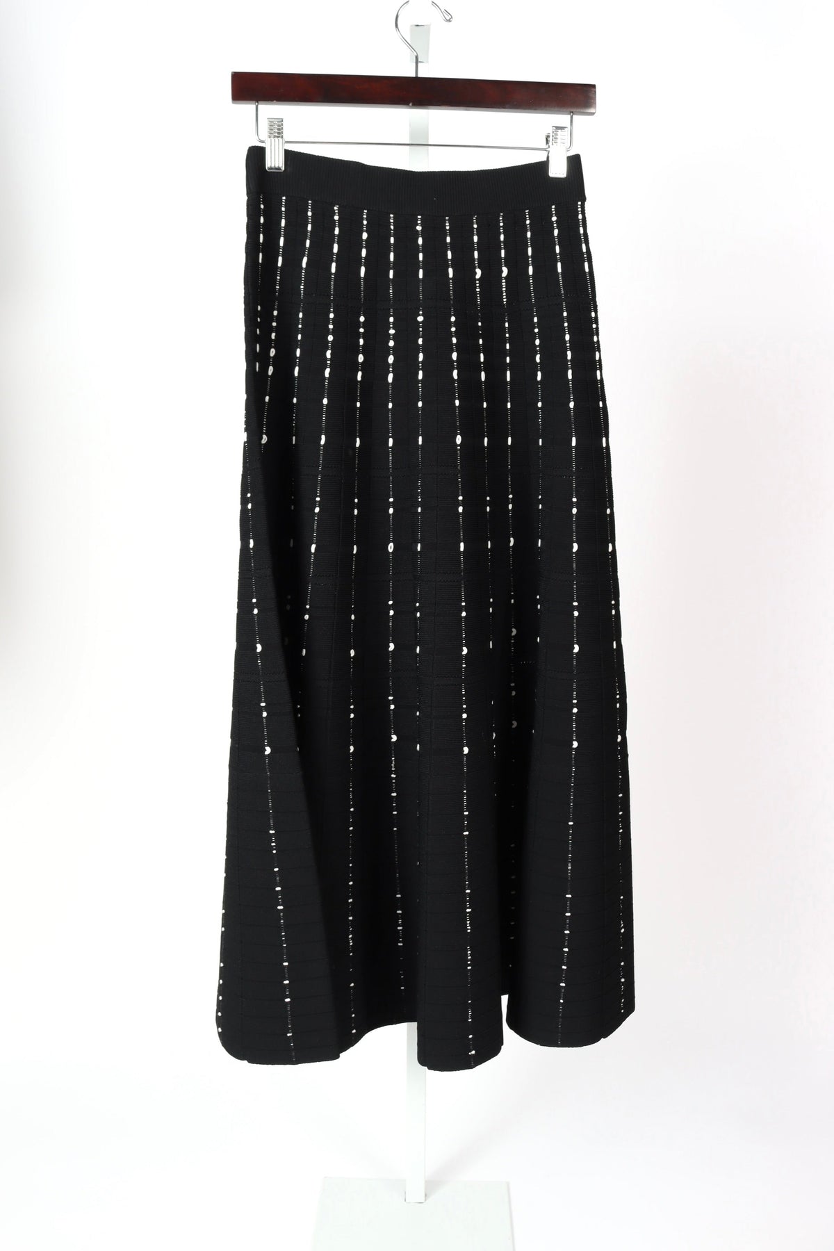 Fragmented Stripes Skirt - Black/Ivory