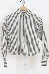 Cropped Shirt - Ivory Stripe
