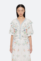 Serafina Embroidery Top - Cream