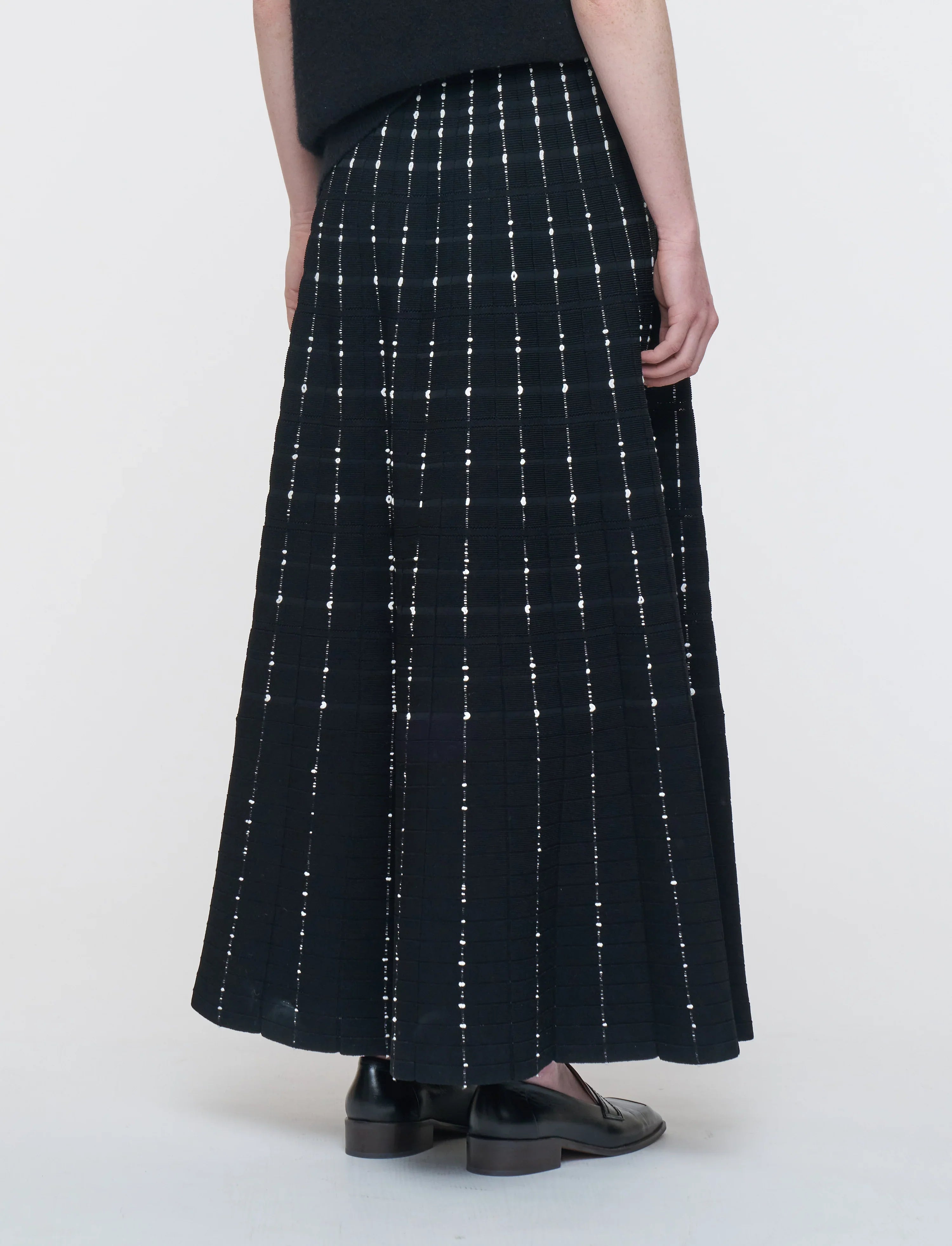 Fragmented Stripes Skirt - Black/Ivory