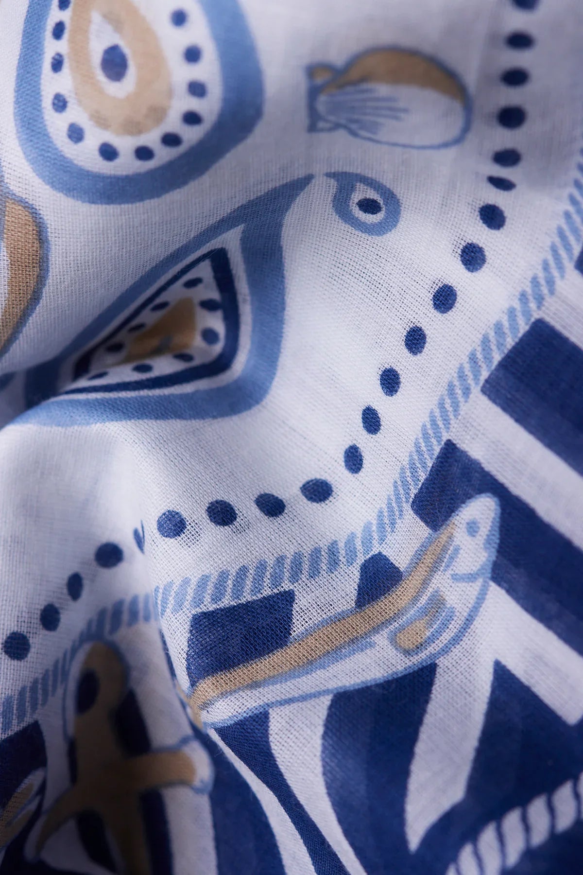 Bretagne Cotton Scarf - Navy