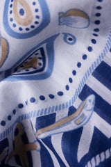 Bretagne Cotton Scarf - Navy