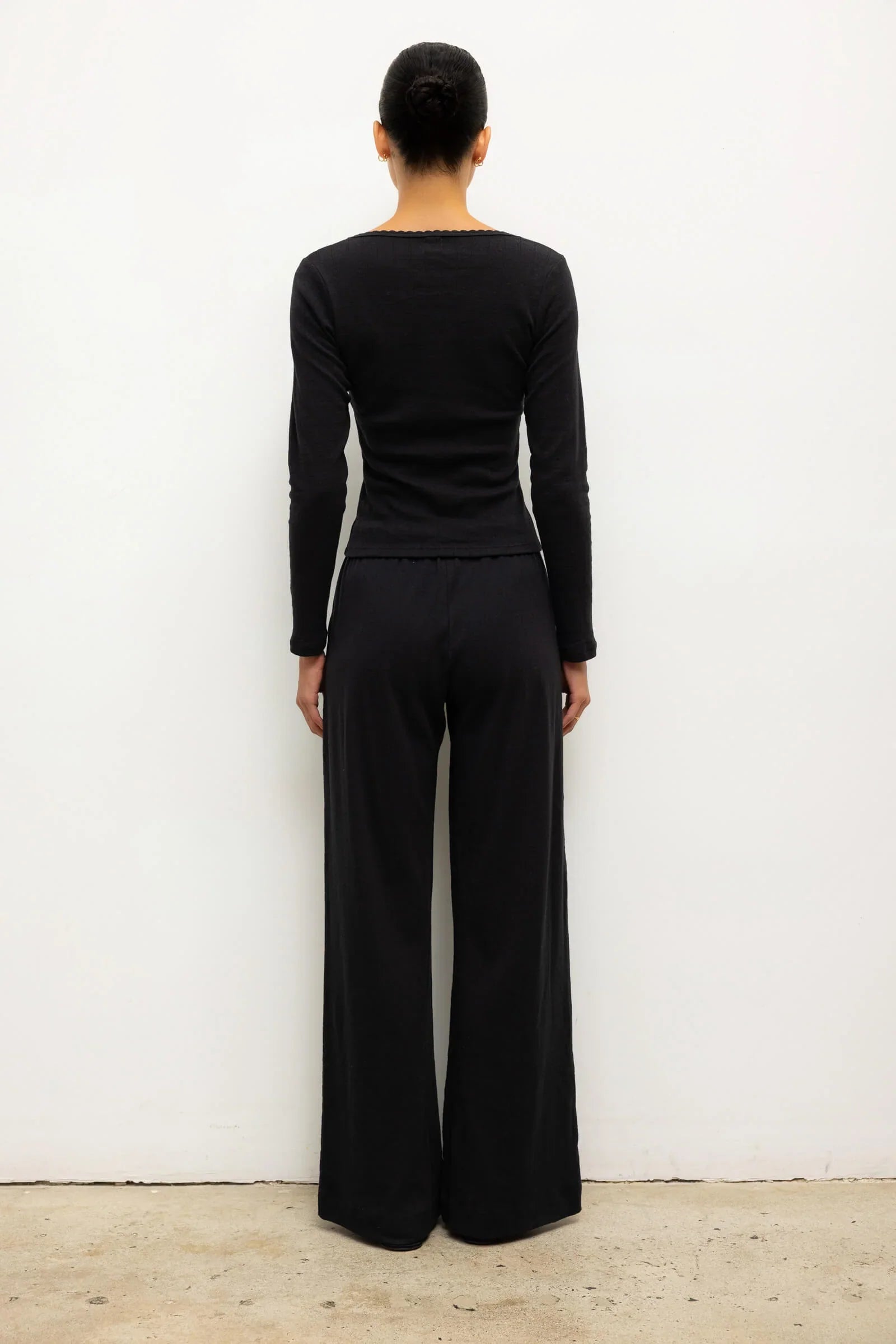 Pointelle Boxer Pant - Black