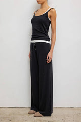Pointelle Tank - Black