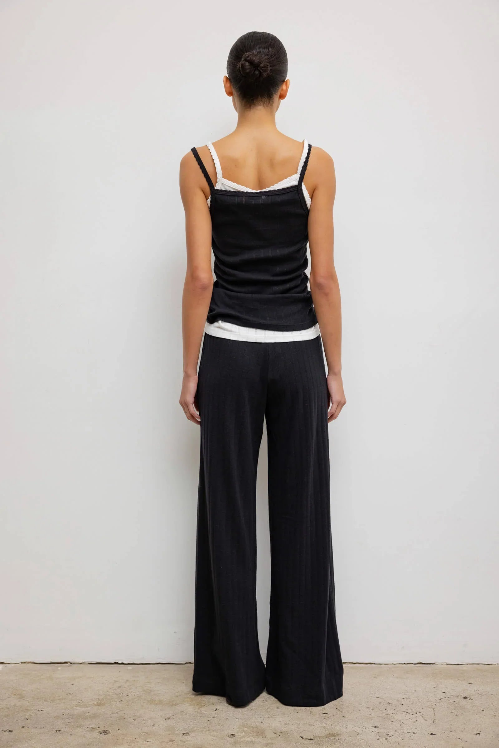 Pointelle Tank - Black