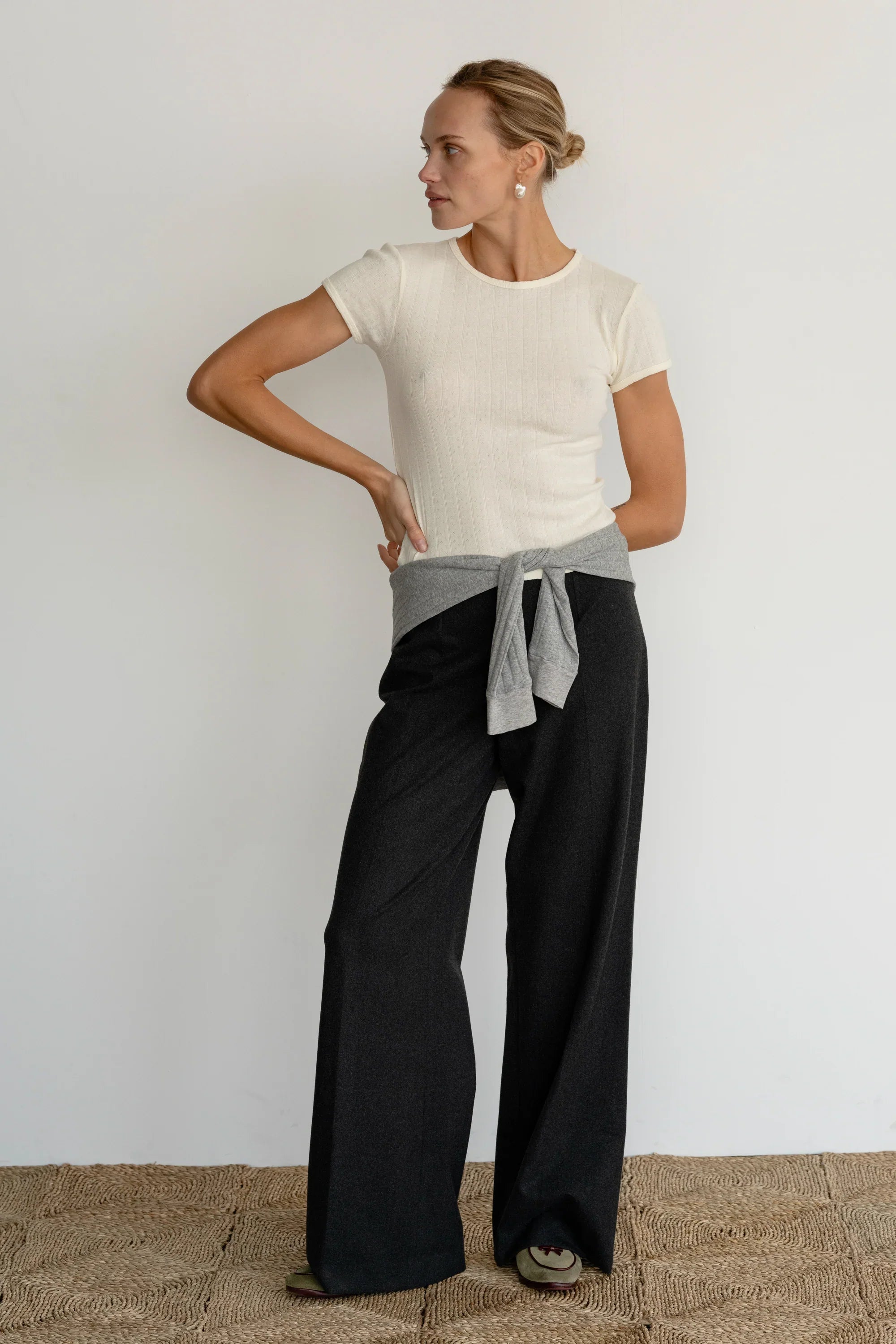 The Pointelle Baby Tee - Espresso