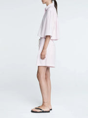 Drawstring Pleat Front Short - Blush Pink