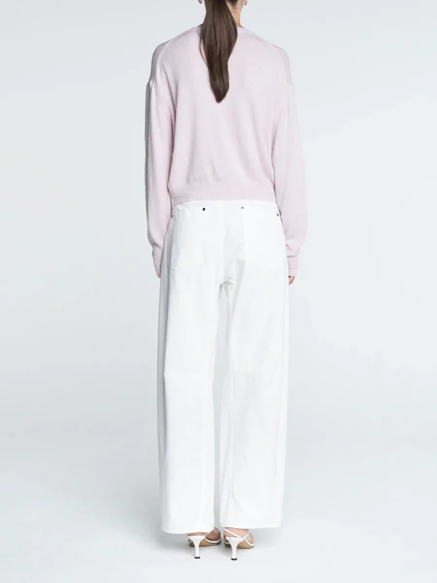 Bow Leg Crop - White