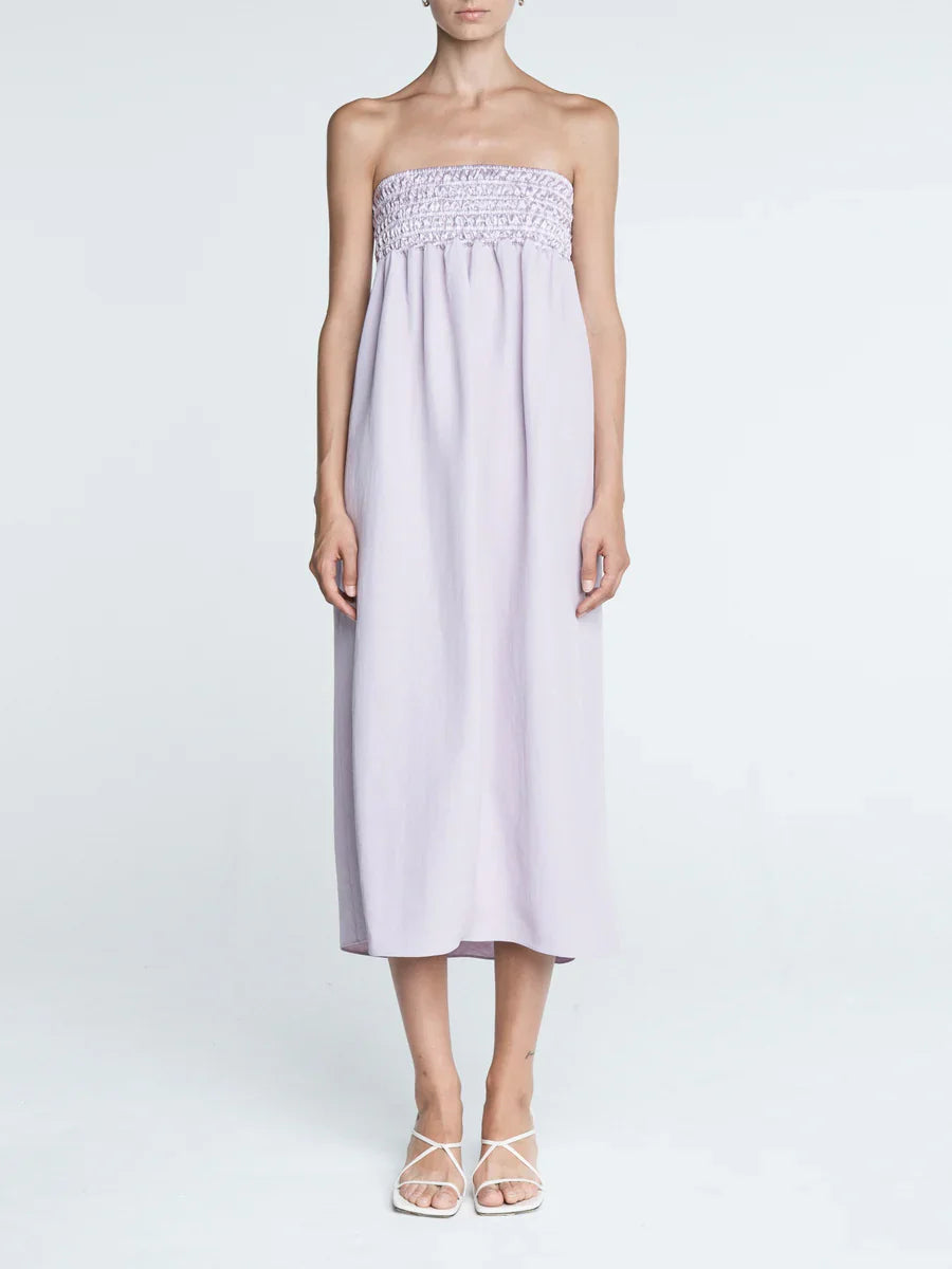 Empire Halter Dress - Powder Pink