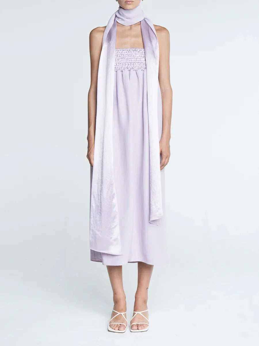 Empire Halter Dress - Powder Pink