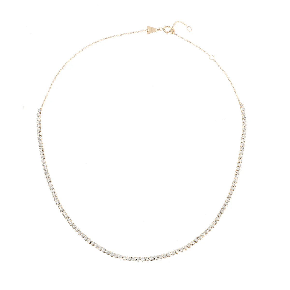 Round Diamond Half Riviera Necklace - 14K Yellow Gold (By Special Order)