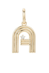 Groovy Diamond Initial Hinged Charm - 14K Yellow Gold - By Special Order