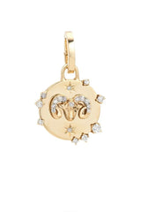 Zodiac Diamond Hinged Charm - 14K Gold (By Special Order)