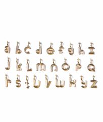 Groovy Diamond Initial Mini Bead Charm - 14K Gold  (By Special Order)