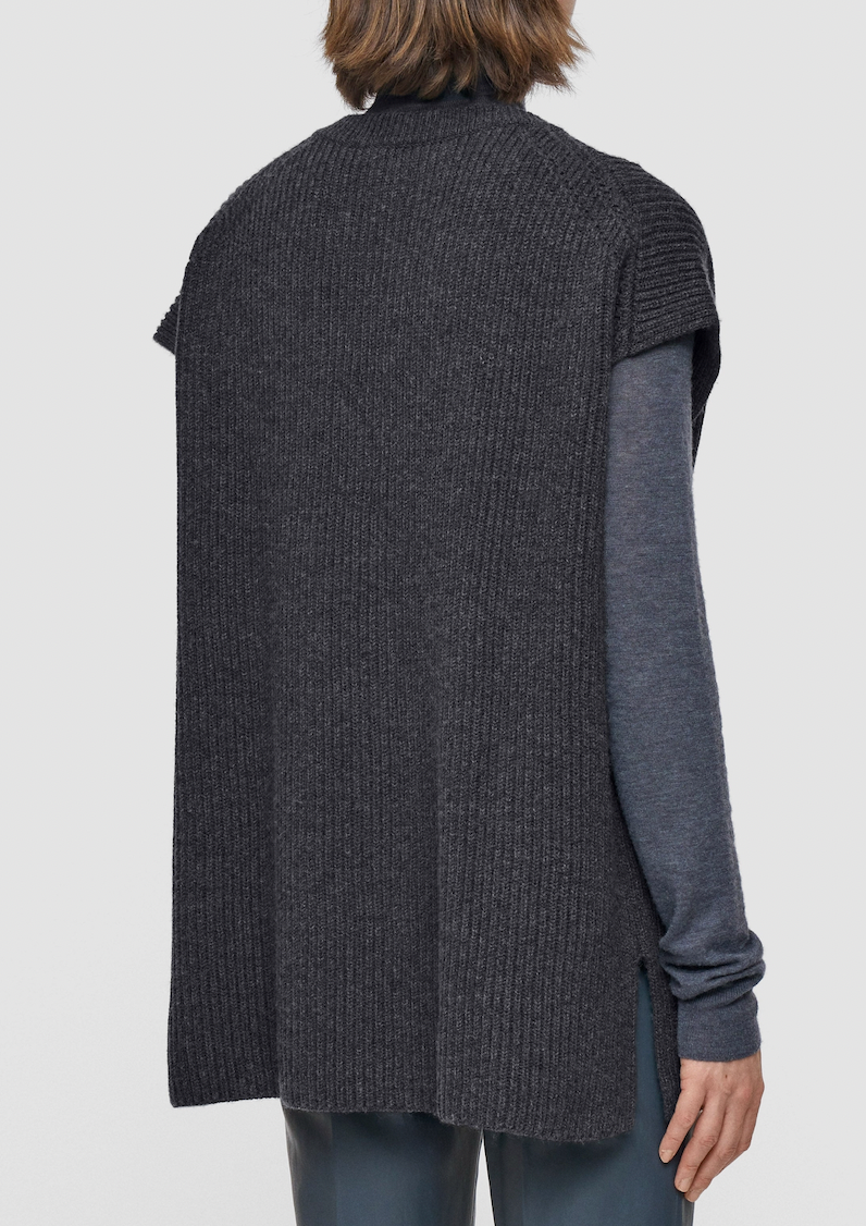 Light Cardigan Stitch Vest - Smoke