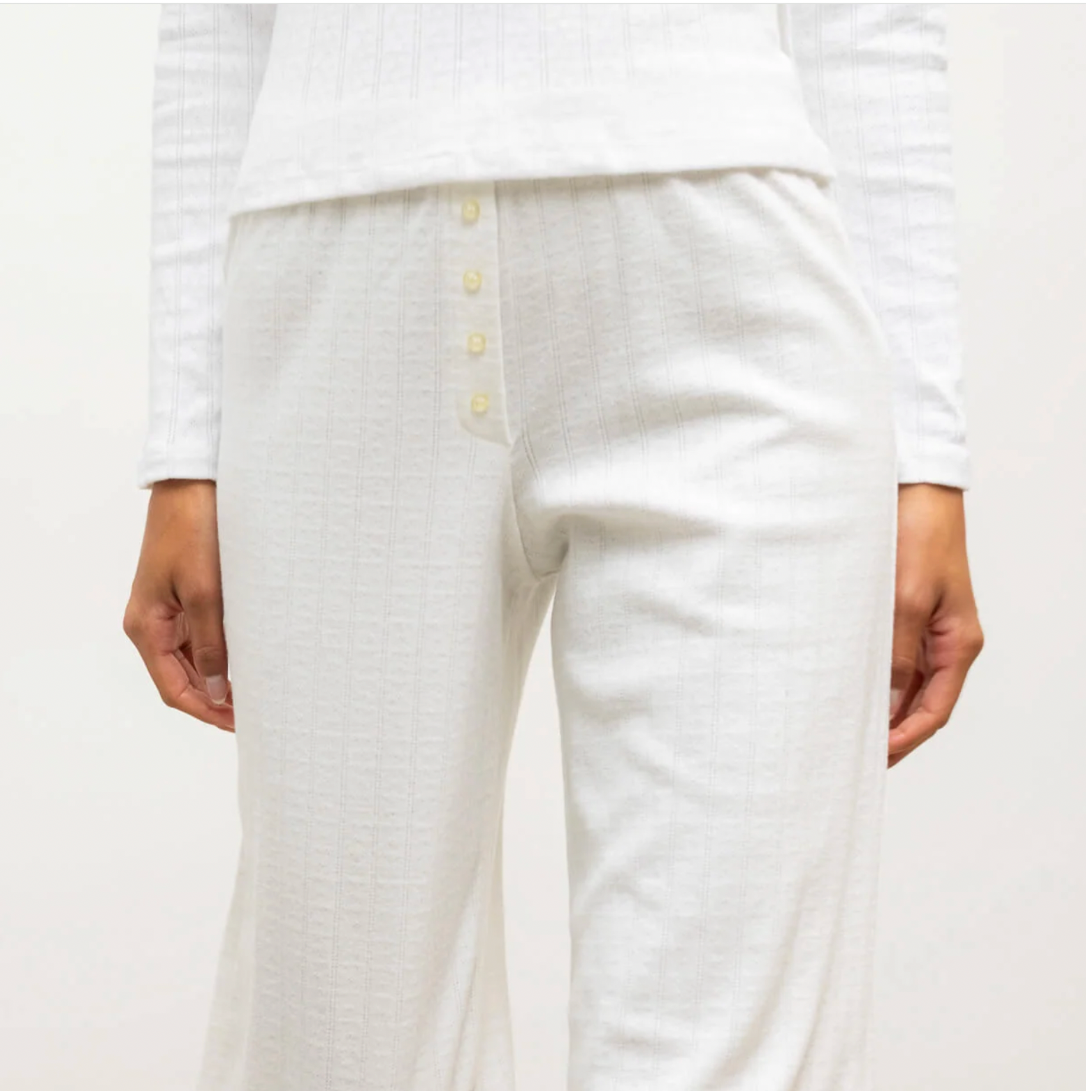 Pointelle Boxer Pant - White