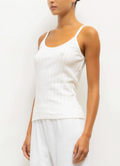 Pointelle Tank - White