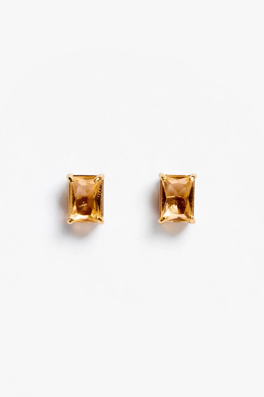 Bijoux Stud Earrings - Citrine