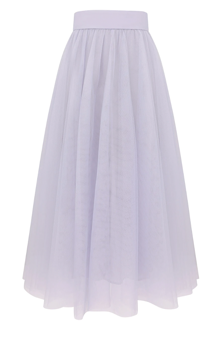 Tulle Midi Skirt - Lilac