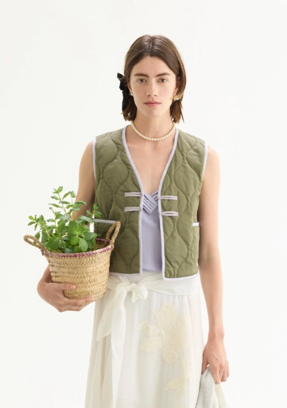 Rainproof Twill Short Peacoat - Khaki